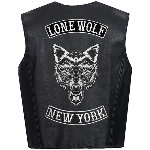 VEGASBEE New York Patch Embroidered Iron-On Patch Biker Jacket Vest Bottom Rocker 12"" Original USA (Black-White) - Image 4